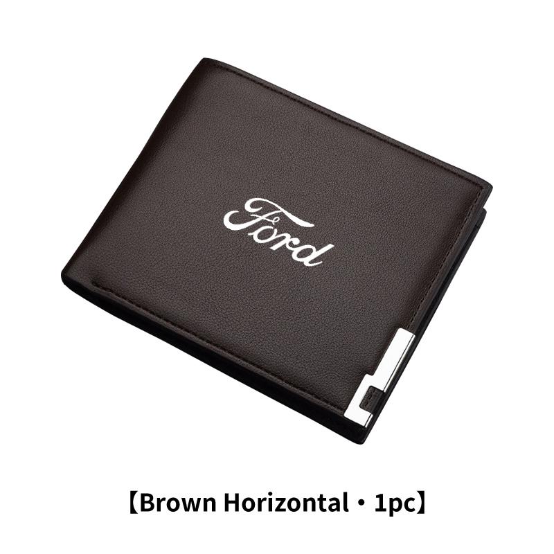 YYQO6 For Ford Car Logo Men Short Foldable Credit Card Holder Leather Money Wallet Accessories Focus mk2 mk3 mk4 Fiesta Ranger