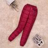 Women Men's Down Pants Winter High Waist Warm Straight Female Casual Trousers