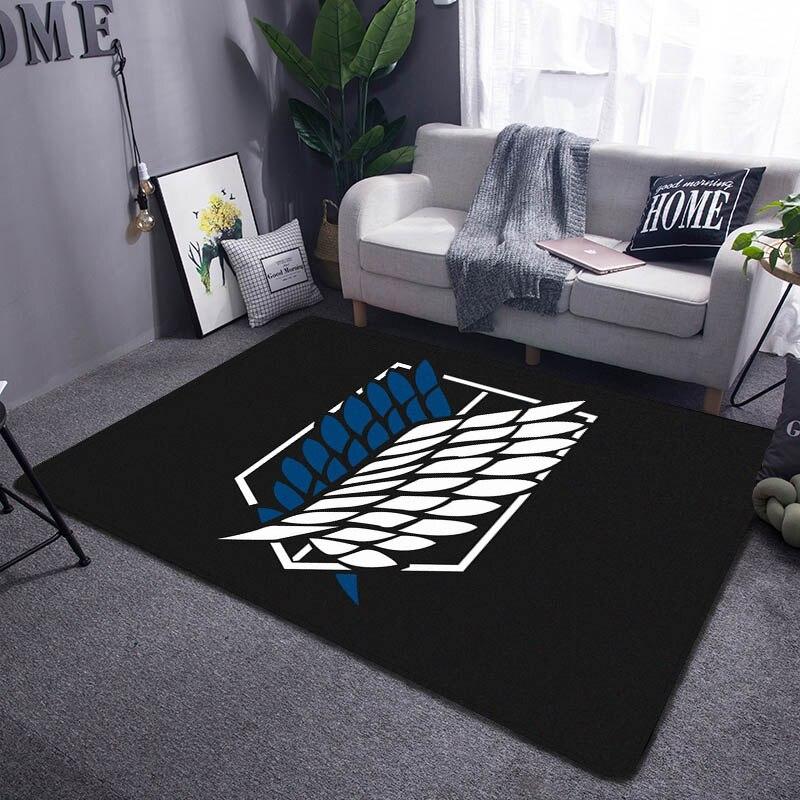 Attack On Titan Wings of Freedom Cartoon Carpet Children's Carpet Living Room Bedroom Anti-slip Carpet Photography Props Carpet