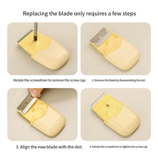 Multi-Functional Cleaning Scraper Retractable Blade Scraper Efficient Dirt Remover Kitchen Gadget for Adhesive Grease Removal