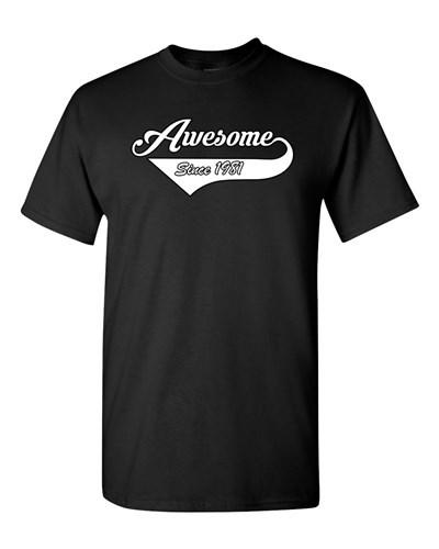 Awesome Since 1981 With Tail Age Happy Birthday Gift Funny DT Adult T-Shirt Tee Unisex T-Shirt L