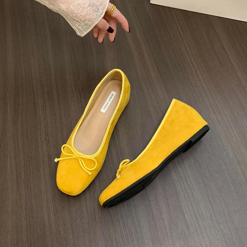 Inner height increase retro solid color single shoes women's shoes new spring and summer French fashion light mouth ballet gentle evening shoes