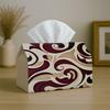 1pc Tissue Box Holder with Art Deco Design-Swirl Abstract Brown Cream,Durable Polyester,Ideal for Kitchen,Living Room,Bedroom,Bathroom,-Holiday Decor