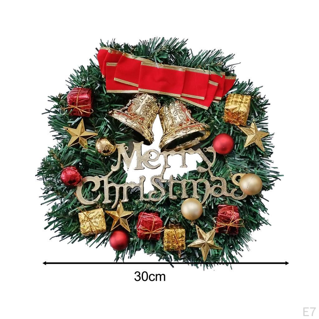 Artificial Christmas Wreath Front Door 30cm Housewarming Holiday Garland Decoration for