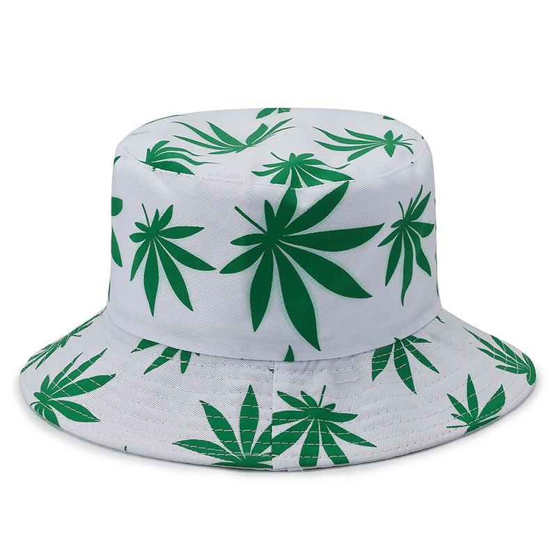 Maple Leaf Printed Double Faced Fisherman Hat Sun Protection Outdoor Caps Gift