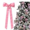 Pink Velvet Bow Ornament Christmas Tree Home Decor Birthday Party Wedding Door Hanging Decoration