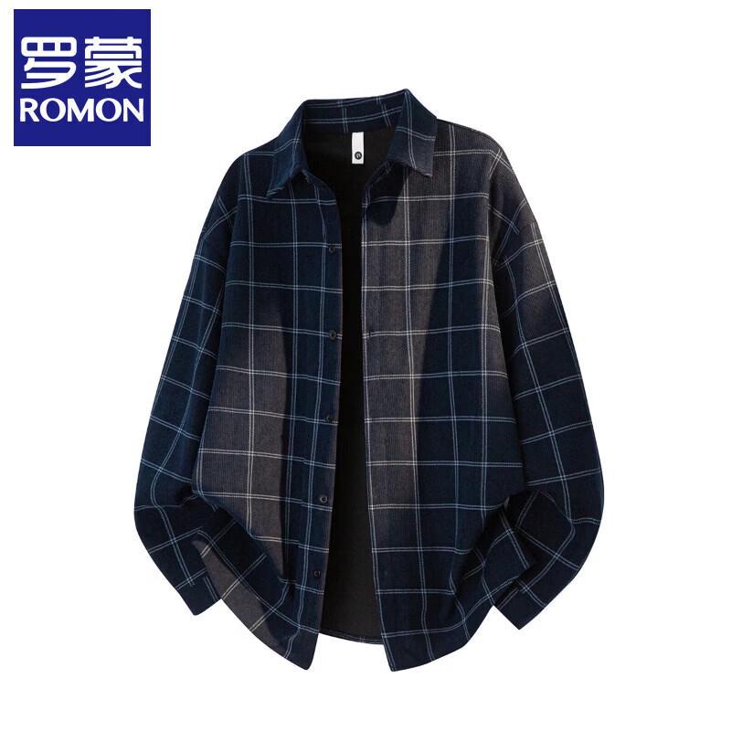 Men's Casual Plaid Long-Sleeve Oversized Shirt