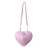 Borsa a Spalla a Forma di Cuore in PU per Ragazze con Chiusura a Zip e Tasca per Cellulare