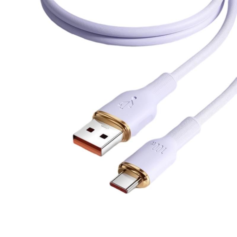 1/1.5/2m Mobile Phone Fast Charging Data Sync Cable Type-C Charging Cable 100W for Phone Tablet Data Charging Cord 1 фиолетовый