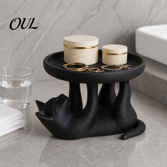Practical Jewelry Dish Storage Rack, Cat Shape, Anti-Falling Ring Holder, Durable Clean And Tidy Rack Resin Anti-Slip Space-Saving Organizer, for Home