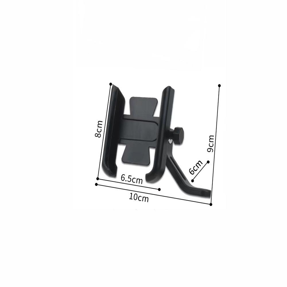 Universal Aluminum Motorcycle & Electric Vehicle Phone Holder - Shockproof, Fits Left/Right Mirrors