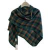 New Fashion Plaid Versatile Shawl Warm Scarf High End Temperament Triangle Scarf Autumn and Winter Warm Women's Scarf