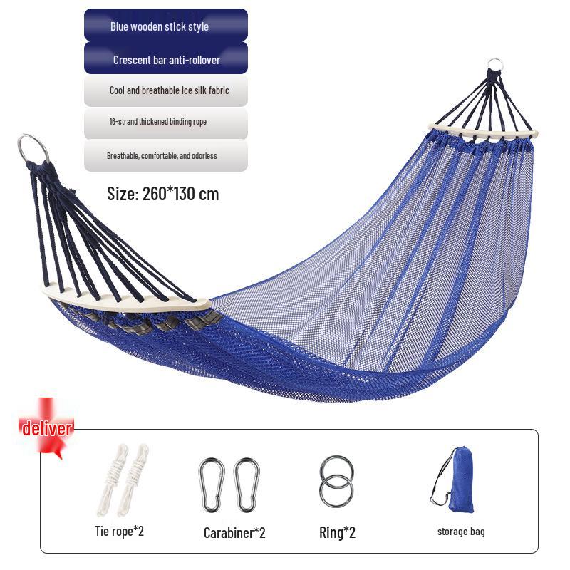Breathable Anti-Rollover Ice Silk Mesh Hammock Swing Chair for Adults - Indoor/Outdoor Use