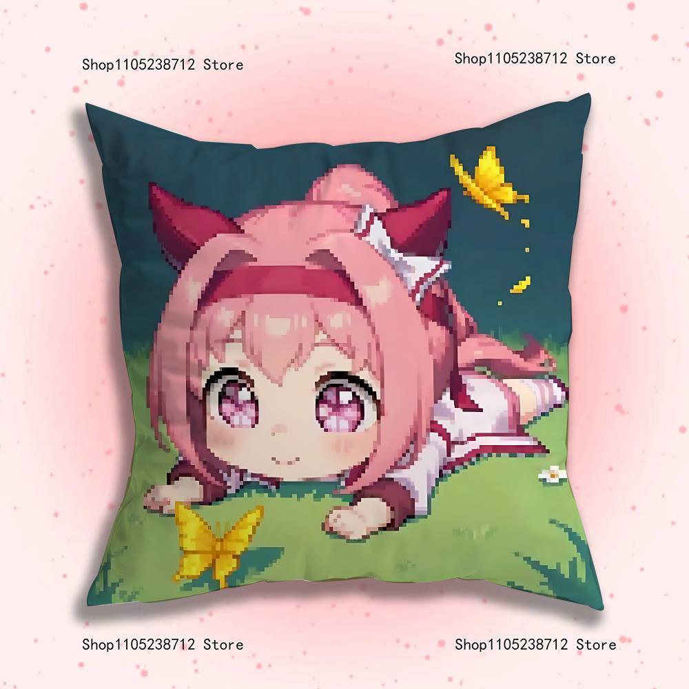 Haru Urara U-Umamusume Anime Kissenbezug Staubmilbenfreier Kissenbezug Unsichtbarer Reißverschluss Seidiger Kurzflor Sofakissenbezug