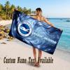 Brighton & Hove Albion Football Design Beach Towel Custom Text Large Towel for Beach Vacation