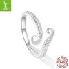 Design Octopus Whisker Open Ring, Electroplated Platinum Texture S925 Silver Ring Scr842