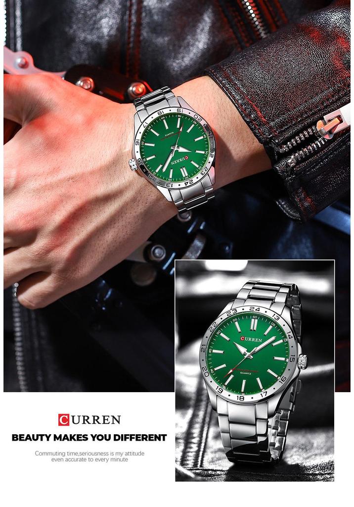 CURREN 8452 Men's Steel Band Waterproof Quartz Business Watch