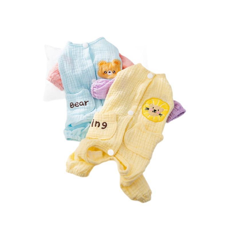 Spring and summer dog loungewear candy contrasting color breathable four-legged clothing teddy small and medium-sized dog anti-cold pet clothes