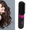 Cordless Hair Straightener Brush Portable Quick Heating Ionic Hot Brush Hair Straightener Black