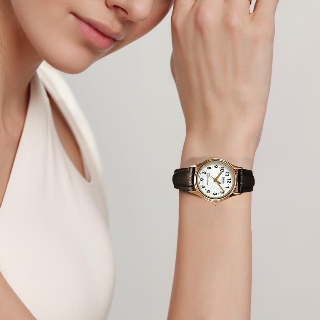 Casio STANDARD Anti Magnetic Quartz Movement Leather Strap Watch Women's Watch White Dial LQ-398GL-7B3LJH