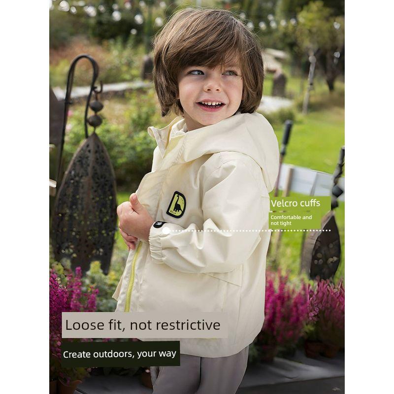 David Bella Kidsren's Waterproof and Breathable Jacket 2026 Spring New Style Boys' Workwear Outdoor Hoodie