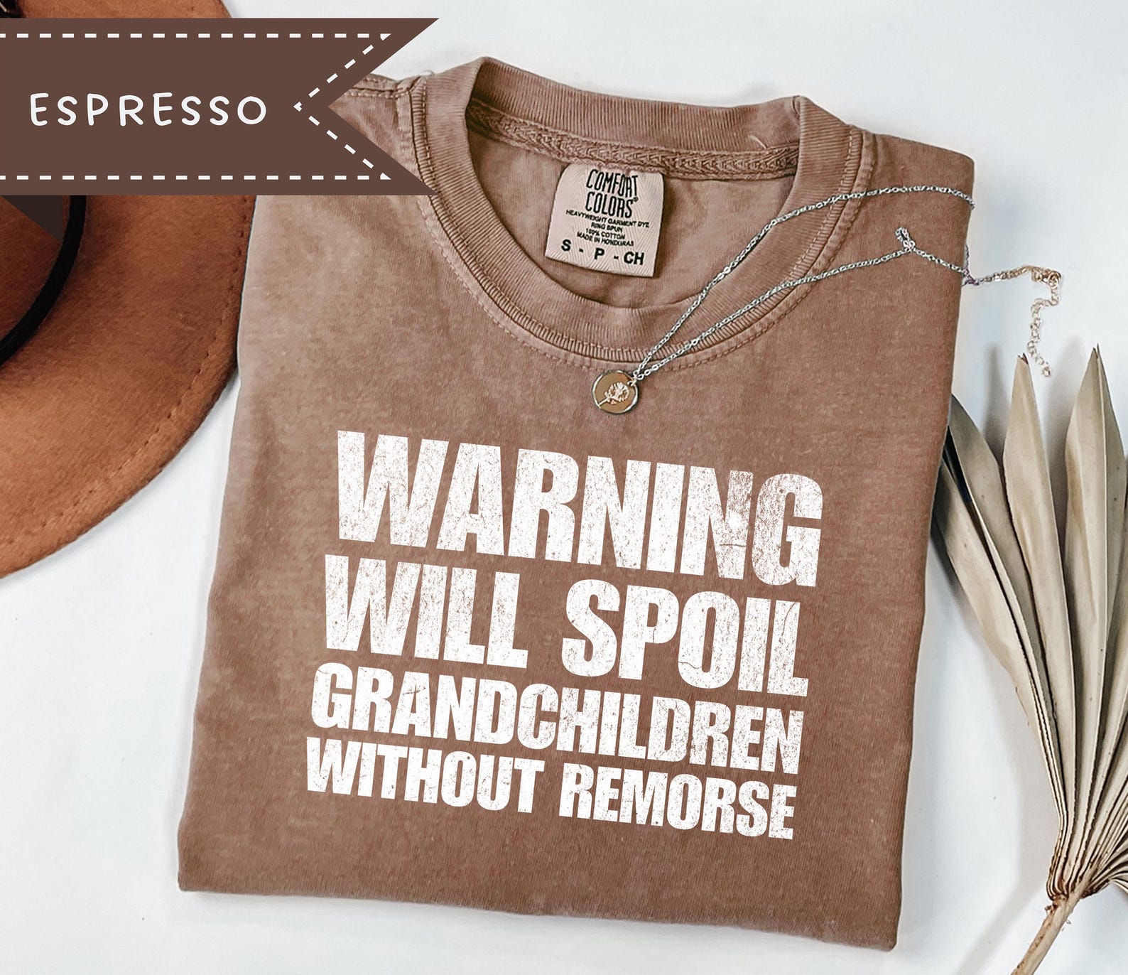 Warning Will Spoil Grandchildren Without Remorse Graphic Tee, Funny Grandpa Gift, Grandparents Gift M