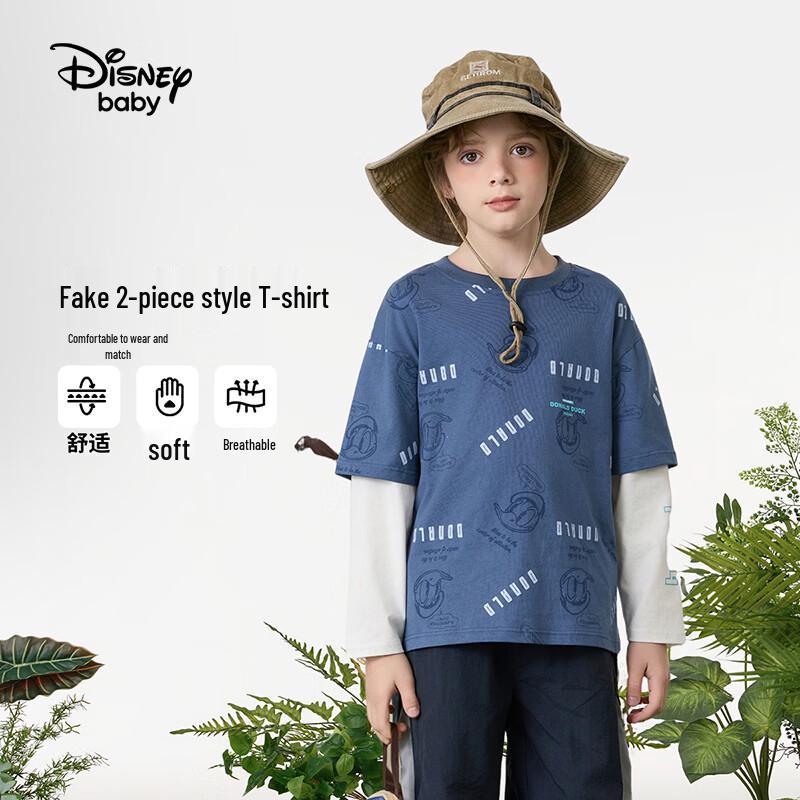 Disney Boys' Color-blocked Faux Two-piece Long Sleeve Tee