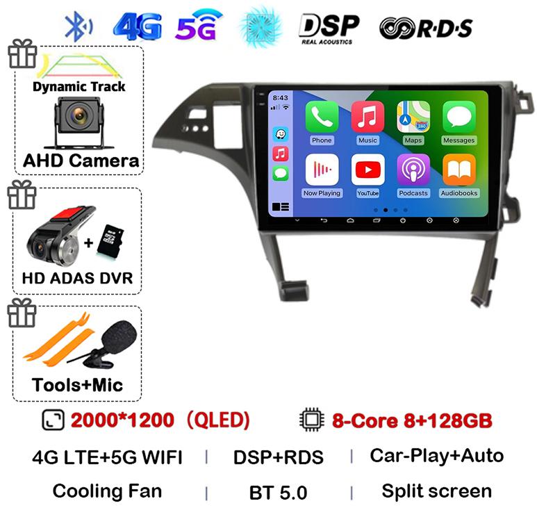 Android 14 Carplay Auto For Toyota Prius XW30 2009 2010 2011 2012 2013 2014 2015 Car Radio GPS Stereo Multimedia Player BT DSP