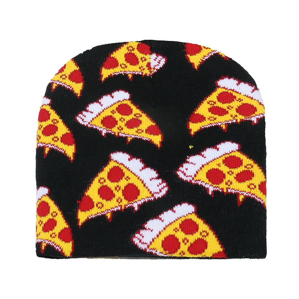 Pullover Hat Men's and Women's Casual Versatile Wool Hat Strawberry Mushroom Pizza Jacquard Knitted Hat Ear Protection Pullover Hat