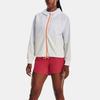 Under Armour Solid Color Letter Print Zip Jacket Women Jackets White 1369889-100