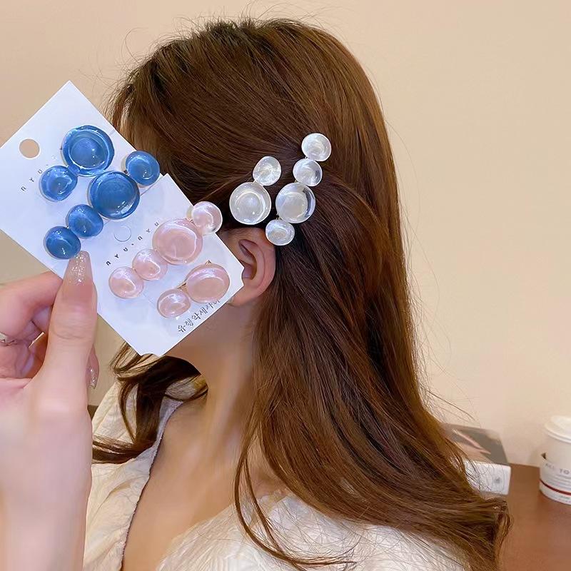2 Stück Transparente ovale Klammer Haarspange Kantenklammer Haiklammer Seite gerade Klammer hochwertige Haarspange Ponyklammer Haarschmuck