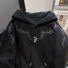 Autumn and Winter American Printed Sweater Men's Loose Couple Fleece Thickened Versatile Women's Hooded Jacket