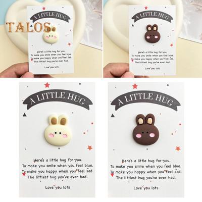 Pocket Hug Rabbit Card Little Pocket Bunny Ornament with Positive Card Pocket Hug Token Inspirational Bunny Card for Family Friends Employee