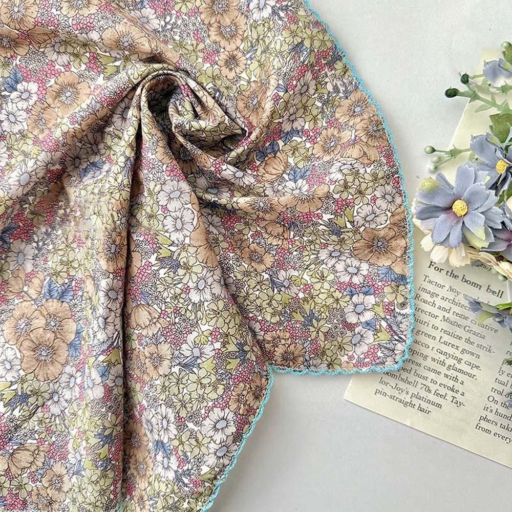 Lightweight Floral Patterned Headscarf Sunshade Square Handkerchief Small Square Scarf  Vacation Style 6