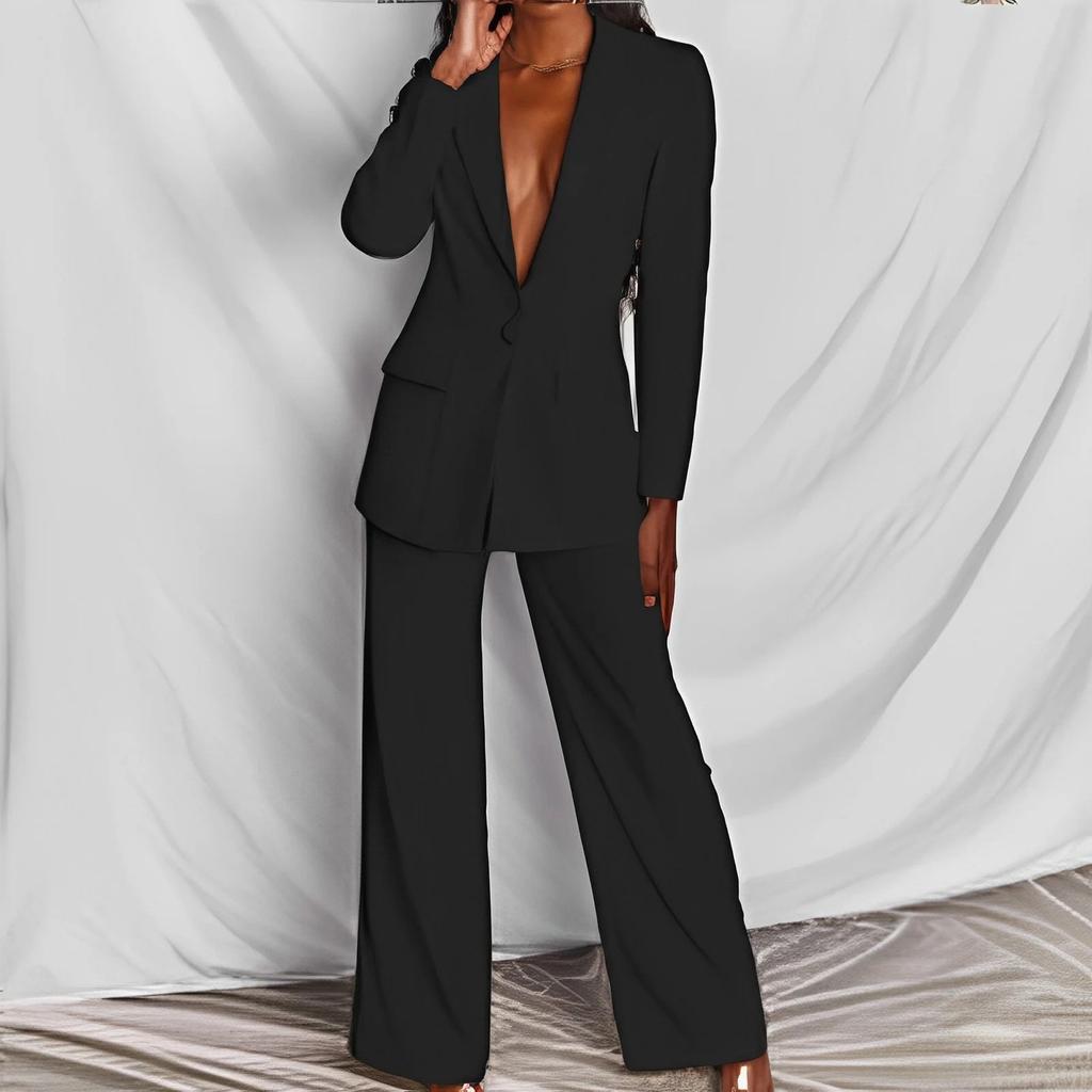 Women's Fashion Casual Lapel Slim Cardigan Suit