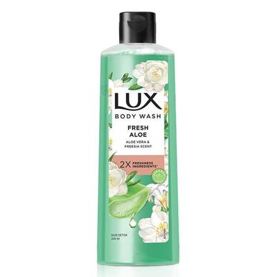 Bagnoschiuma Lux, Profumo di Fresia & Aloe Vera, Detergente per la Pelle con Fragranza a Lunga Durata, Senza Parabeni, 245 ml