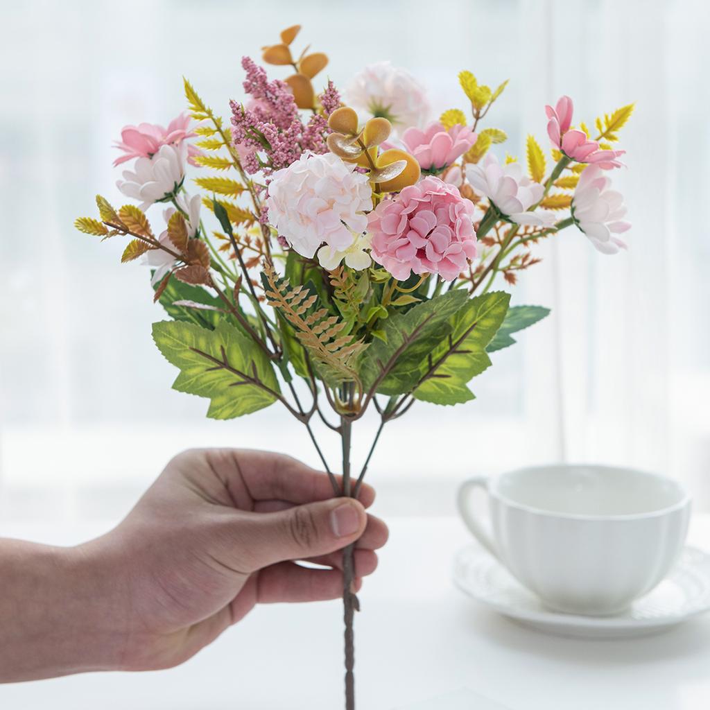 1/4PCS Artificial Flowers Silk Chrysanthemum Bridal Bouquet Wedding Outdoor Garden Home Vase Table Decor Art Wall Gift Accessory