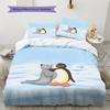 Biancheria da letto con motivo PINGU, Set piumone Copripiumone Federa Regalo di compleanno per la casa (1 * copripiumino + 2 * federa, senza nucleo)