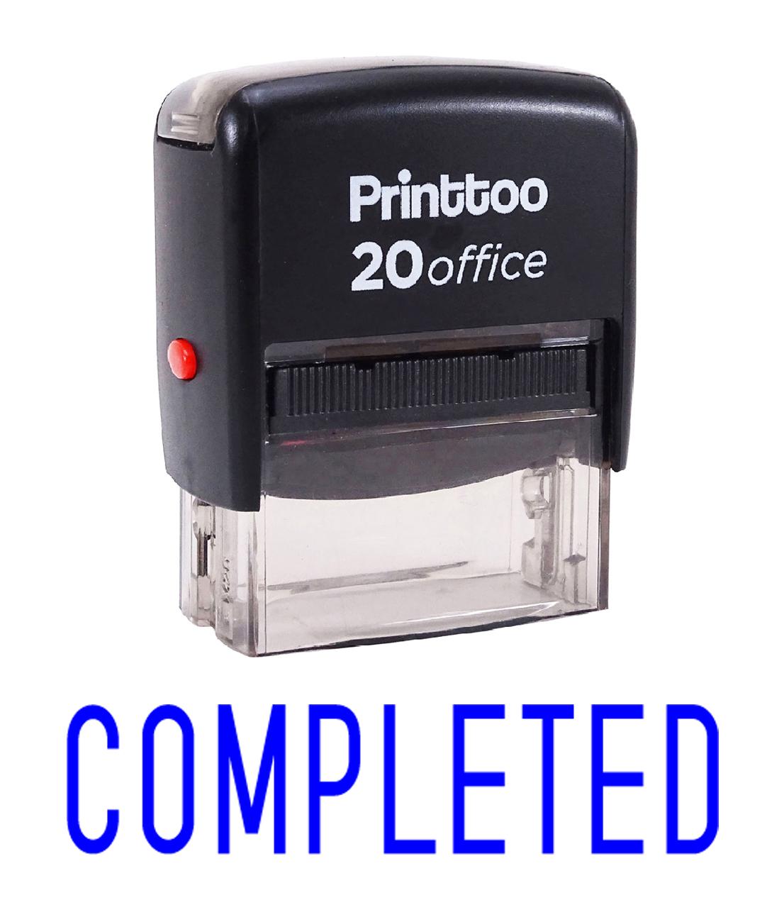 

Printtoo Custom Stamp COMPLETED Self Inking Rubber Stamp Office 14 mm x 38 mm (Approx) синій