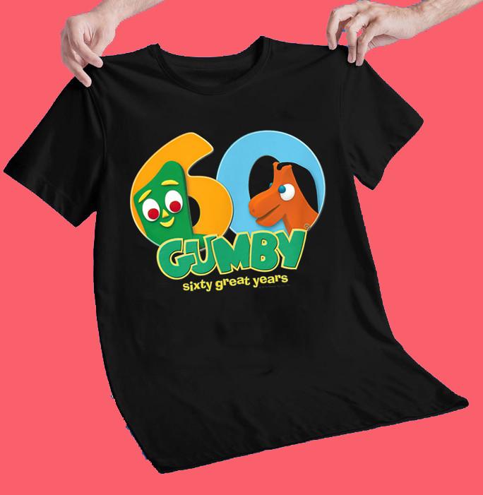 

Gumby and Pokey Sixty Great Years T shirt Men Cotton Size S To 4XL SG358 Unisex T-Shirt XXXXL