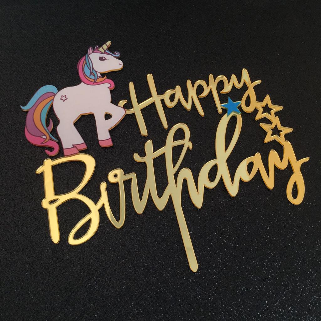 Rainbow Cake Topper Unicorn Birthday Party Decoration Kids Toddlers Birthday Party Happy Birthday Colorfu Rainbow Theme Supplies