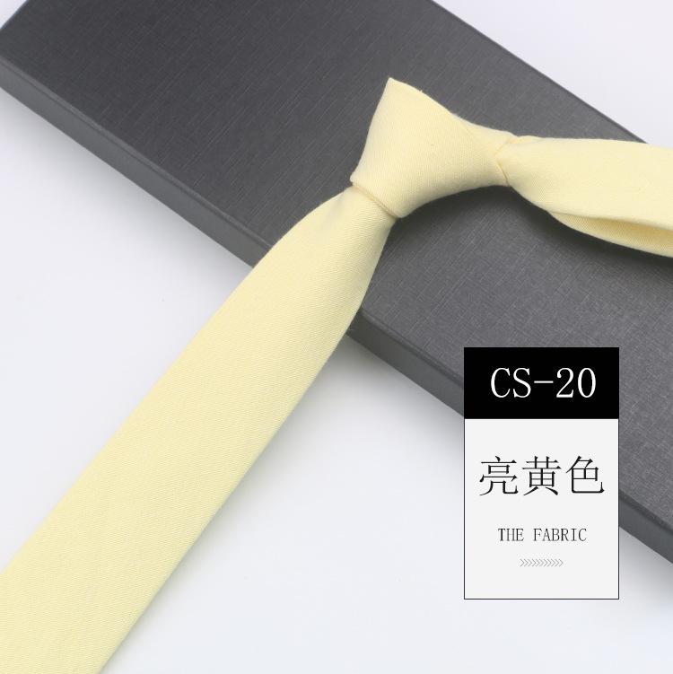 Men'S Tie Narrow 6Cm Hand-Made Cotton Casual Professional Shirt Literary And Simple Women'S College Pure Black Tie