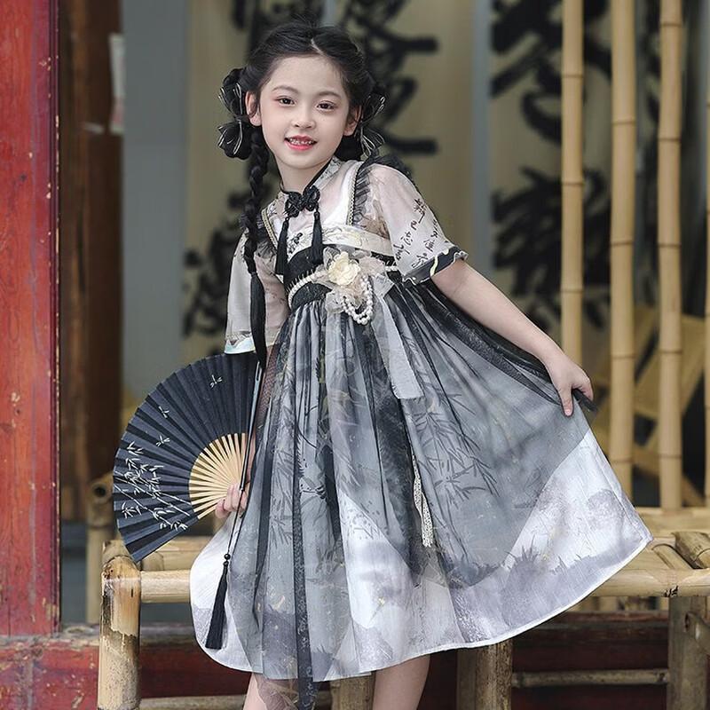 Qibo Girls  Hanfu Style Summer Princess Dress 120