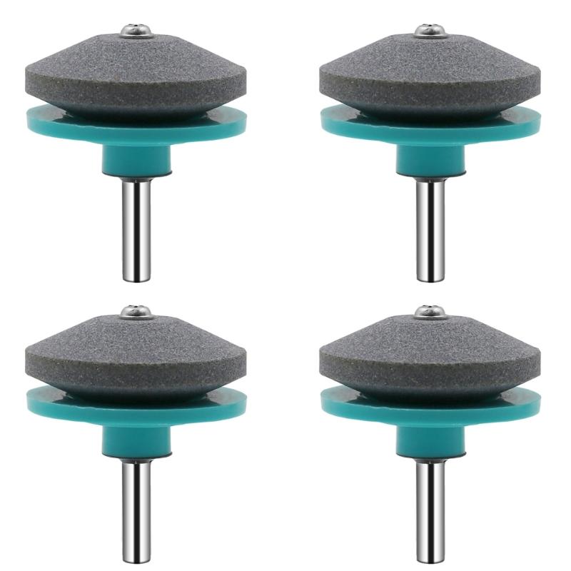 4Pcs Lawnmower Sharpener for Power Hand Drill Wear Resistant Lawnmower Sharpener Tool Corundum Lawmower Accessories