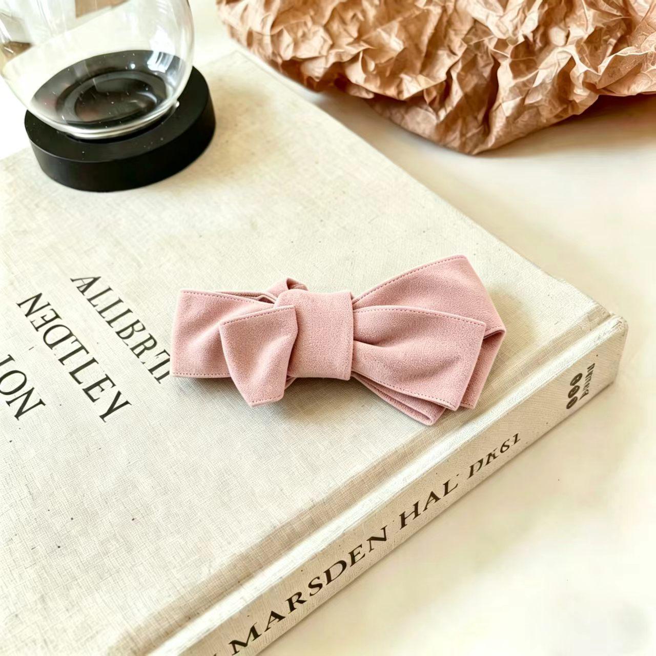 Korean Style Multi-layer Bow Leather Suede Hair Clip for Ponytails and Buns