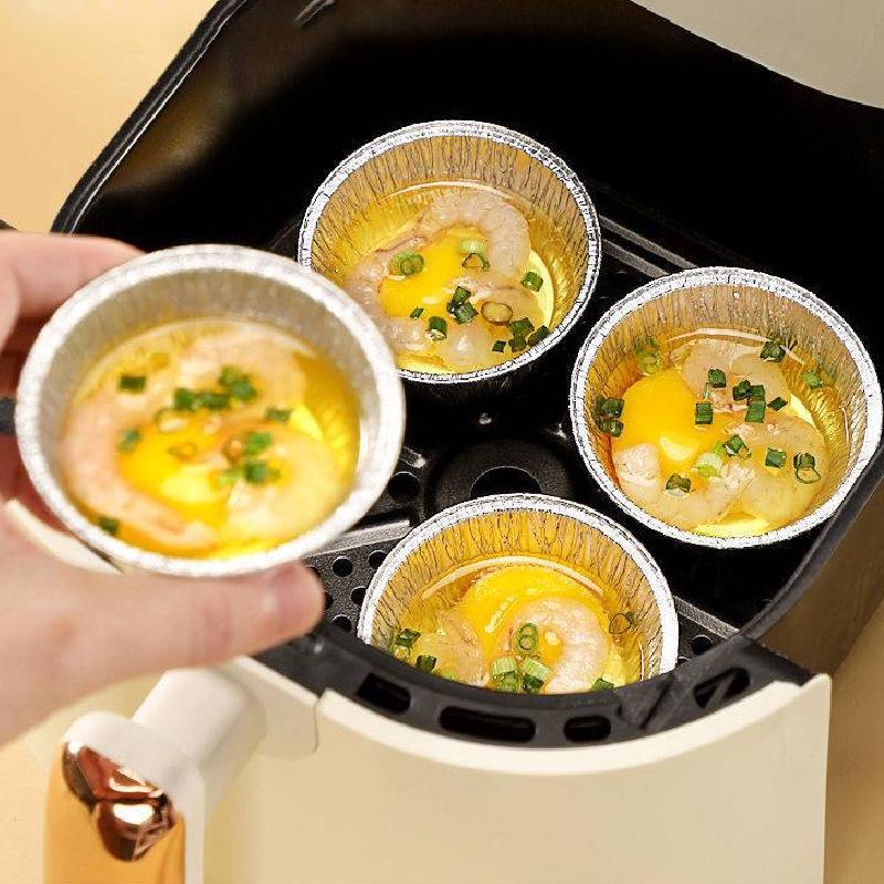 Disposable Shrimp Egg Tart Tin Molds - Steamer Paper Cups for Steamed Cakes