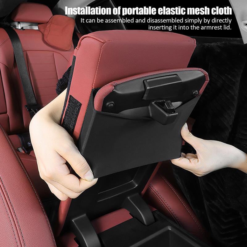 Car Armrest Cushion Center Console Artificial Leather Cushion Pad With Memory Foam Waterproof Elbow Rest With Side Storage