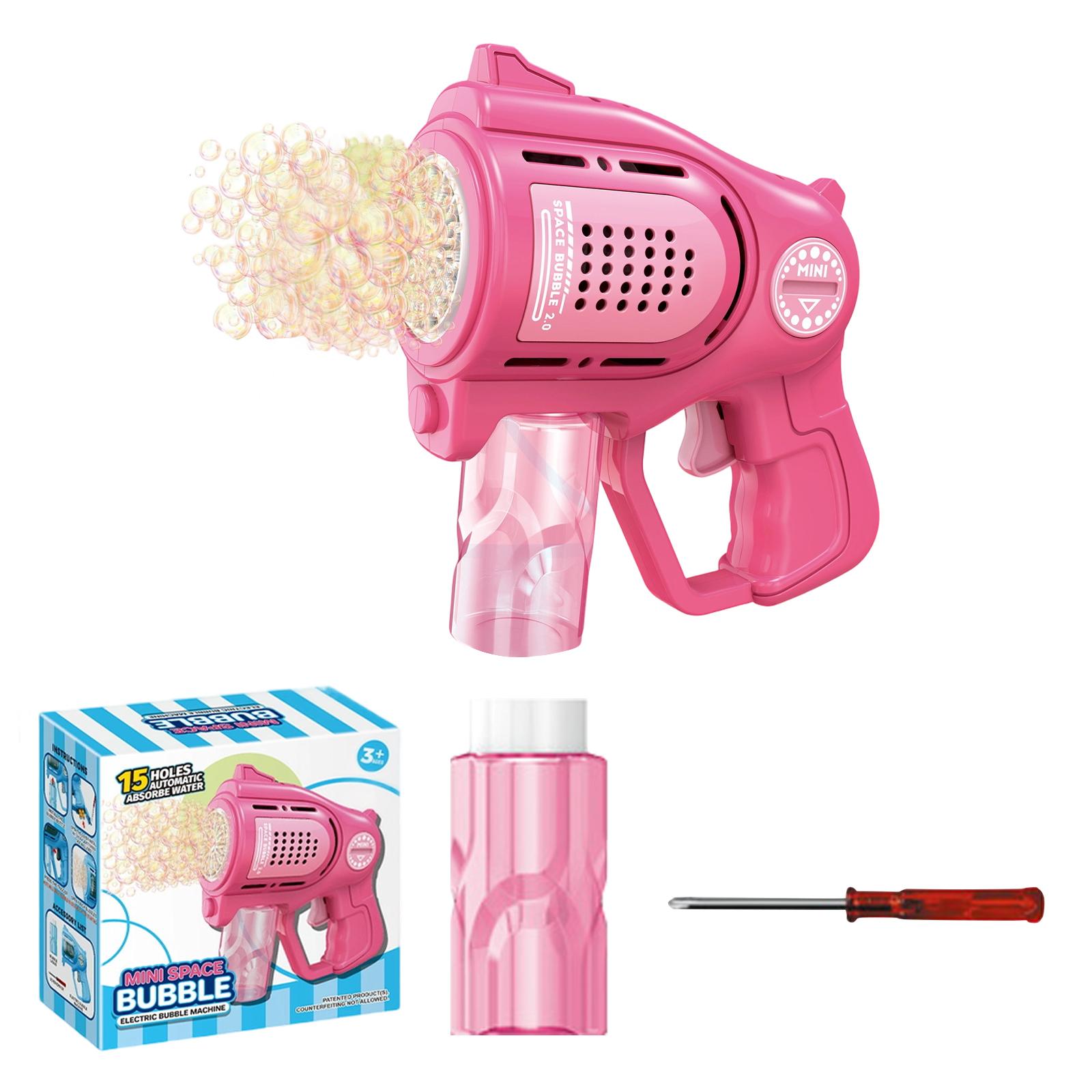 

Mini Bubble Machine Electric Bubble Blower Automatic Bubble Gun Toy with Music Multiple Bubble Holes Outdoor Play for Kids and Family One Size
