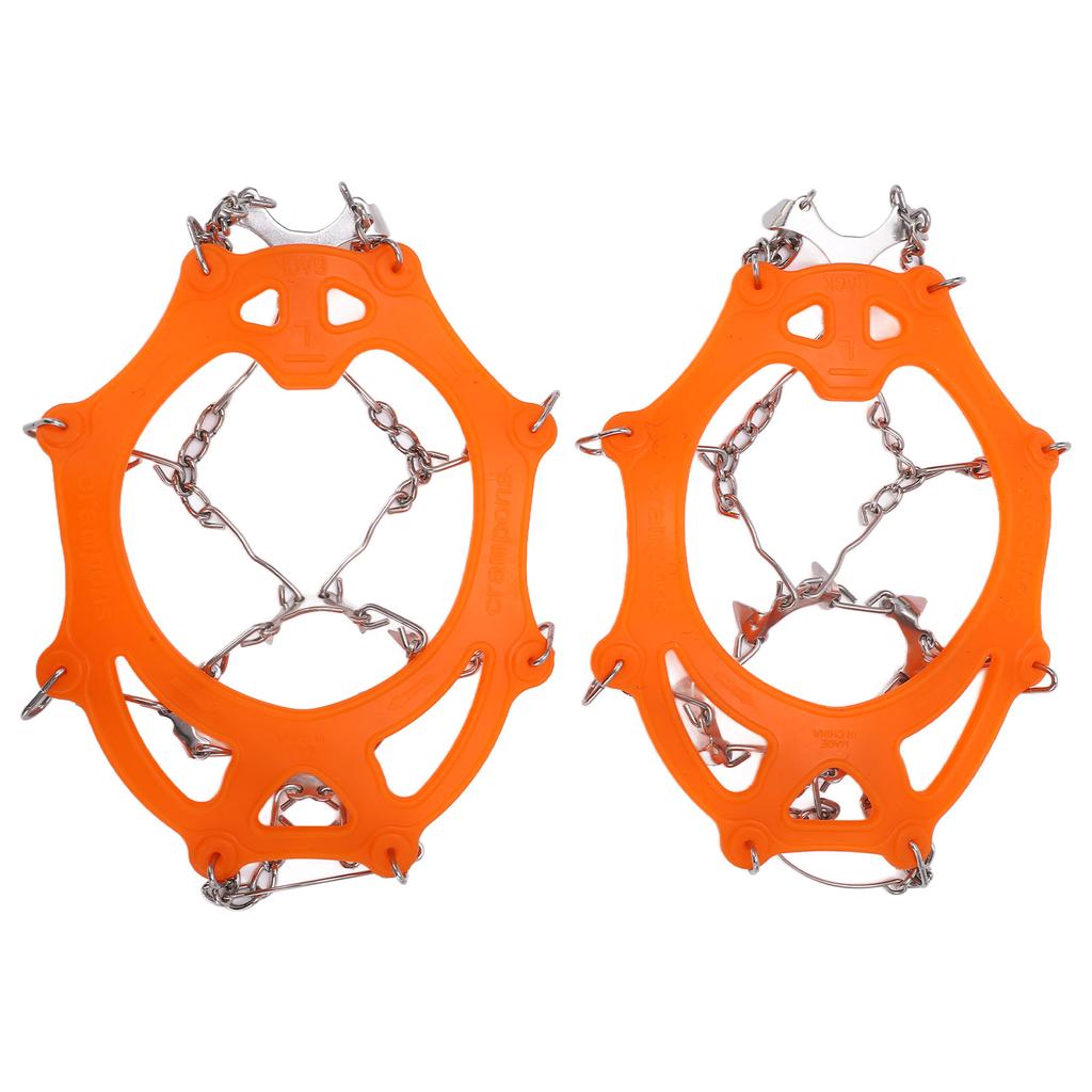 2pcs set 12 Tooth Mountaineering Crampons Wearproof Anti Skid Snow Shoes AccessoryL Size