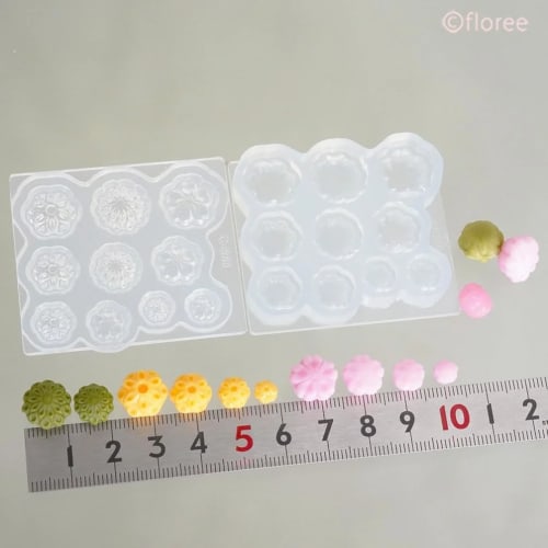 Kamejima Shoten Soft Mold Japanese Sweets Series Nerikiri (Cherry Blossom & Chrysanthemum) Hobby Tool C-868